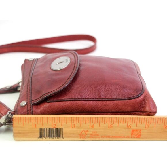 Fossil LLV DARK RED GENUINE LEATHER ZIP TOP X-BODY SHOULDER BAG HANDBAG PURSE - Picture 11 of 16
